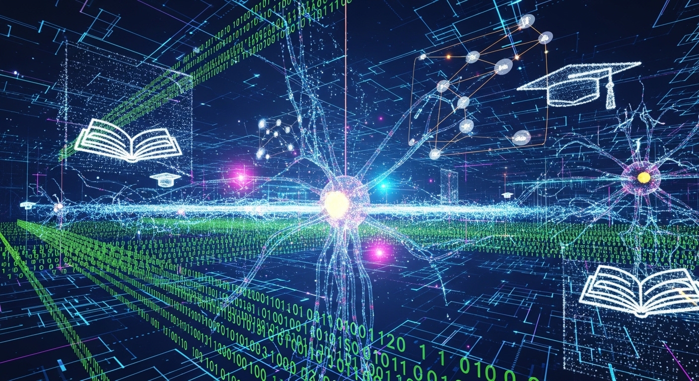 Abstrakte Darstellung von vernetzten Lerntechnologien